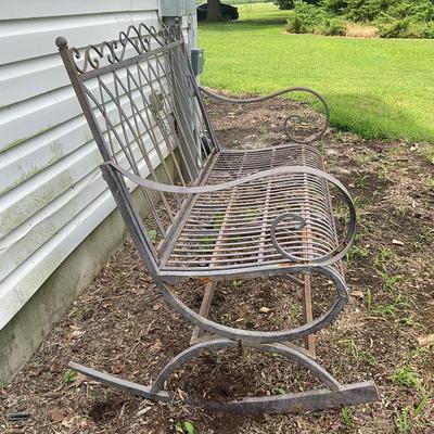 G340 Metal Rocking Love Seat