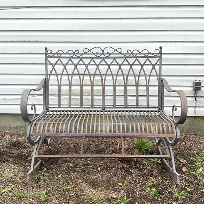 G340 Metal Rocking Love Seat