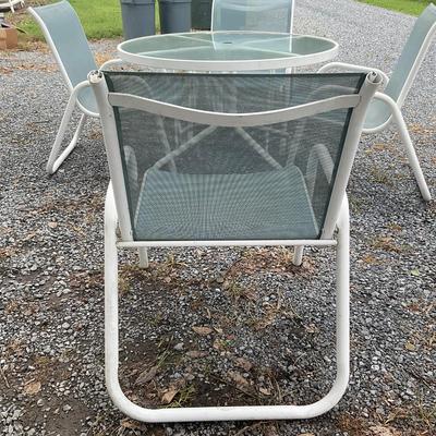 G343 Outdoor Glass Table With Four Chairs