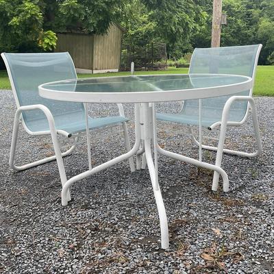 G343 Outdoor Glass Table With Four Chairs