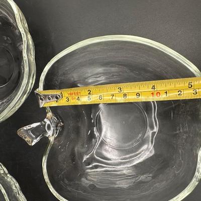 Set of 4 Clear Glass Apple-Shaped Bowls