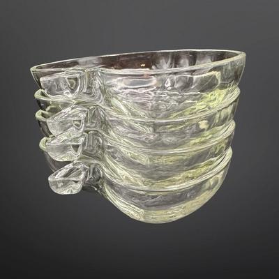 Set of 4 Clear Glass Apple-Shaped Bowls