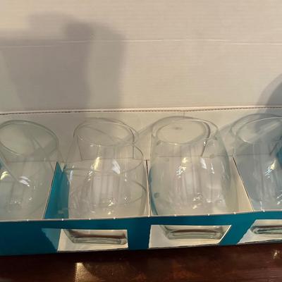Luminarc Soho Drinkware – 12 Etched Stemless Wine Glasses (NIB)