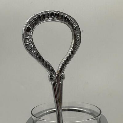 Vintage Gourmet Susan Lazy Susan Condiment Server with Glass Inserts and Recipe Booklet