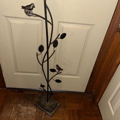 Bird Floor Lamp with Stained Glass Shade (D-MG)