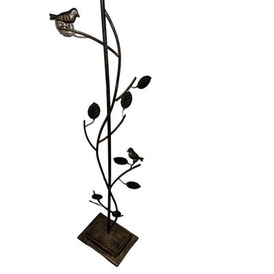 Bird Floor Lamp with Stained Glass Shade (D-MG)