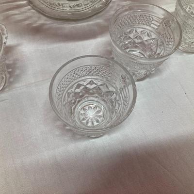Sale Photo Thumbnail #30: Set includes punch bowl, glass ladle and 10 punch cups