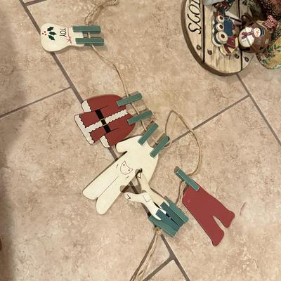 LOT 311B: Vintage Christmas Decor: Pillow, Wood Signs & More
