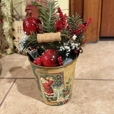 LOT 311B: Vintage Christmas Decor: Pillow, Wood Signs & More