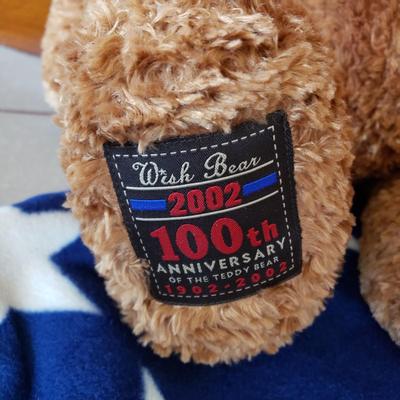 LOT 250F: Red White and Blue Decor; Candles, Gund Bear, Blanket, and So Much More