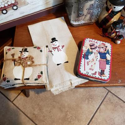 LOT 306B: Huge Collection of Snowman Themed Winter Seasonal Decor