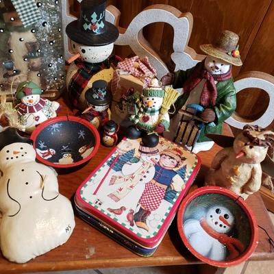 LOT 306B: Huge Collection of Snowman Themed Winter Seasonal Decor