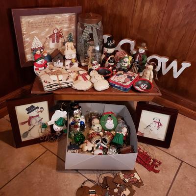 LOT 306B: Huge Collection of Snowman Themed Winter Seasonal Decor