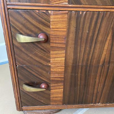 Men's vintage Art Deco "waterfall" inlay dresser