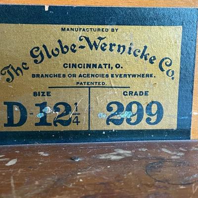 Vintage stackable 4-drawer staggered Globe-Wernicke D 12-1/4 barrister bookcase