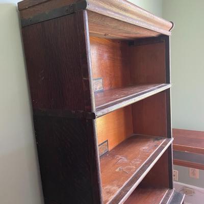 Vintage stackable 4-drawer staggered Globe-Wernicke D 12-1/4 barrister bookcase