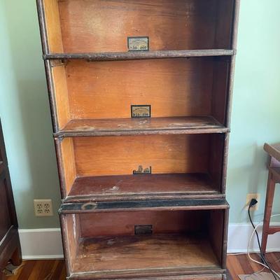 Vintage stackable 4-drawer staggered Globe-Wernicke D 12-1/4 barrister bookcase