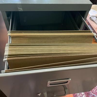 Gray 4-drawer metal filing cabinet