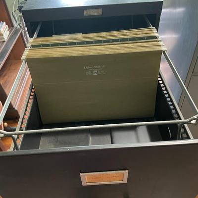 Black 4-drawer metal filing cabinet