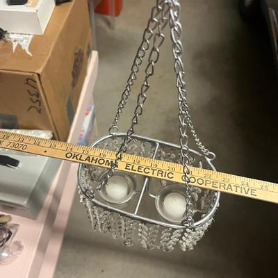 Hanging crystal candle holder