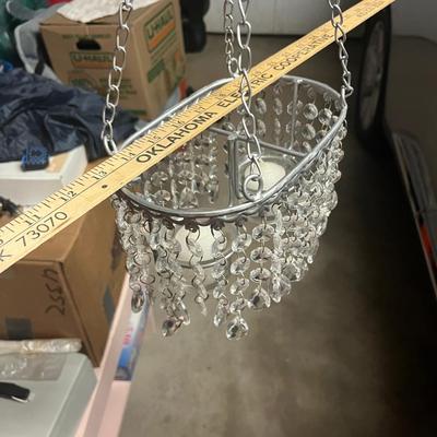 Hanging crystal candle holder