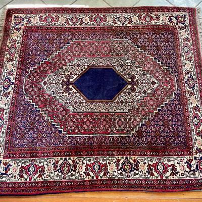 Vintage Persian "Senneh" hand-knotted area rug