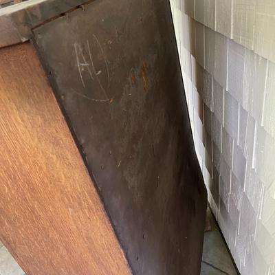 Vintage double-door rolling glass cabinet/bookshelf