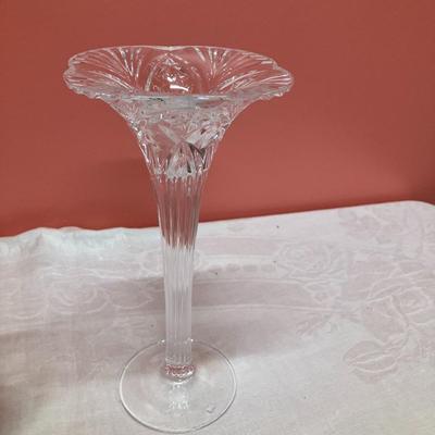 Sale Photo Thumbnail #126: Pairing of 2 cut glass vases, 6-8"