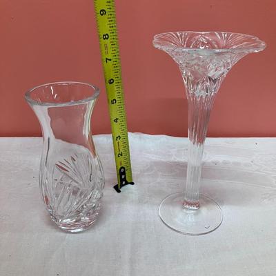 Sale Photo Thumbnail #124: Pairing of 2 cut glass vases, 6-8"