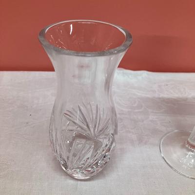 Sale Photo Thumbnail #127: Pairing of 2 cut glass vases, 6-8"