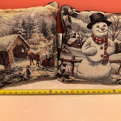 Sale Photo Thumbnail #154: set of 2 Christmas needlepoint pillows