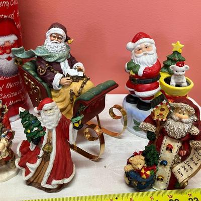Sale Photo Thumbnail #156: Lot of 9 various Santa items/decor/figurines