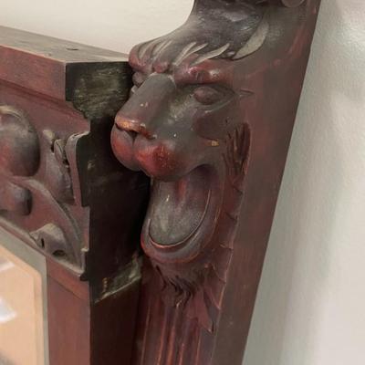 Large carved tilting dresser mirror