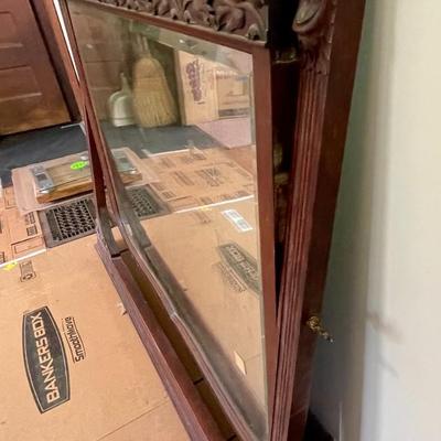 Large carved tilting dresser mirror
