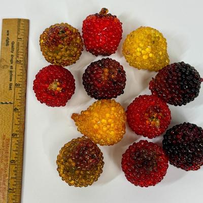 Vintage Mid Century 14 Beaded Push Pin Fruit Hand Made