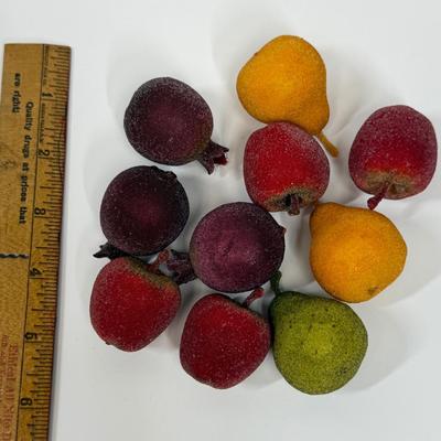 Frosted Faux Fruit Seasonal Decor glass fruit shapes