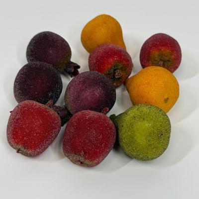Frosted Faux Fruit Seasonal Decor glass fruit shapes