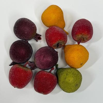 Frosted Faux Fruit Seasonal Decor glass fruit shapes