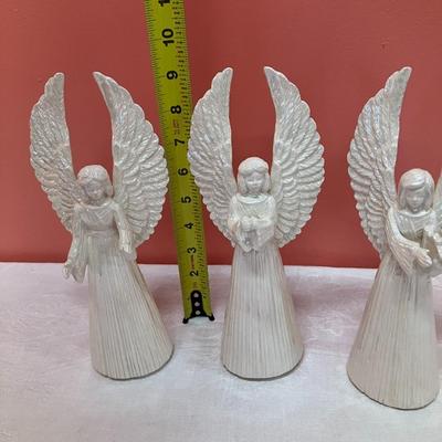 Sale Photo Thumbnail #191: set of 3 opalescent angel figurines