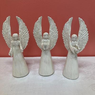 Sale Photo Thumbnail #189: set of 3 opalescent angel figurines
