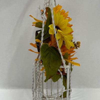 Vintage Wire Basket with Faux Flowers