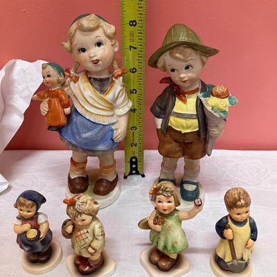 Sale Photo Thumbnail #209: Grouping of 2 - 8" Arnart Japanese figurines and 6 - 3" Hummel figurines