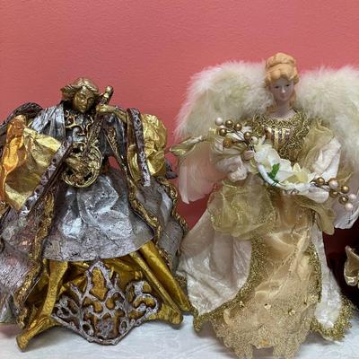 Sale Photo Thumbnail #220: Grouping of 4 vintage angel tree toppers/angel decor