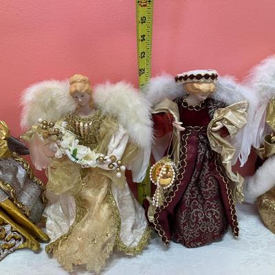 Sale Photo Thumbnail #222: Grouping of 4 vintage angel tree toppers/angel decor