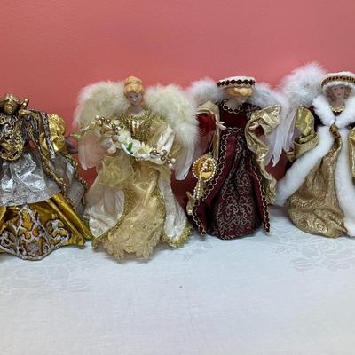 Sale Photo Thumbnail #219: Grouping of 4 vintage angel tree toppers/angel decor
