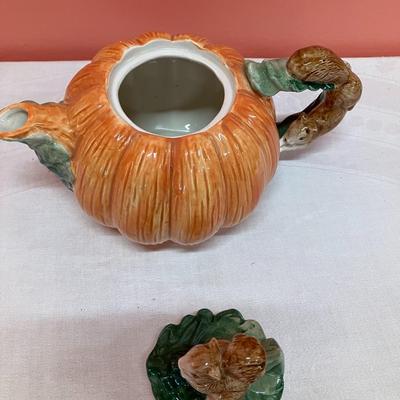Sale Photo Thumbnail #235: Fitz & Floyd pumpkin tea pot