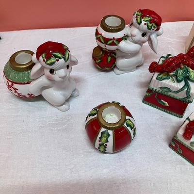 Sale Photo Thumbnail #240: Set of 6 small pieces of Fitz & Floyd Christmas decor