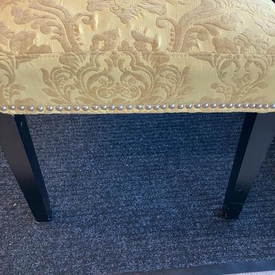 Sale Photo Thumbnail #163: 1 vintage soft yellow brocade sitting chair - no rips/stains. 39"H x 20" W x 21" D