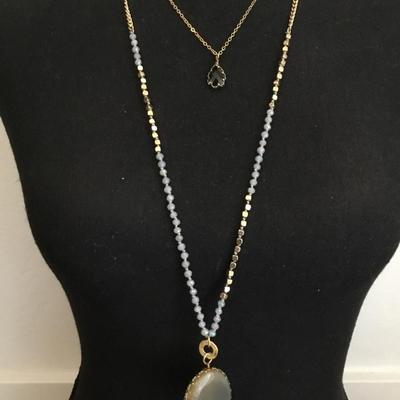 Beautiful smoky quartz, crystal and ocean jasper layered necklace very beautiful