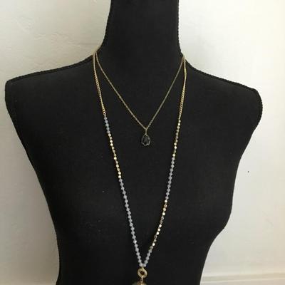 Beautiful smoky quartz, crystal and ocean jasper layered necklace very beautiful